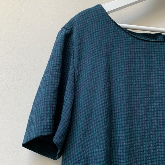 Monsoon Dresses & Skirts - Vintage Monsoon Maxi Dress Fits UK 14 Green Blue Check Plaid Button Up 90s